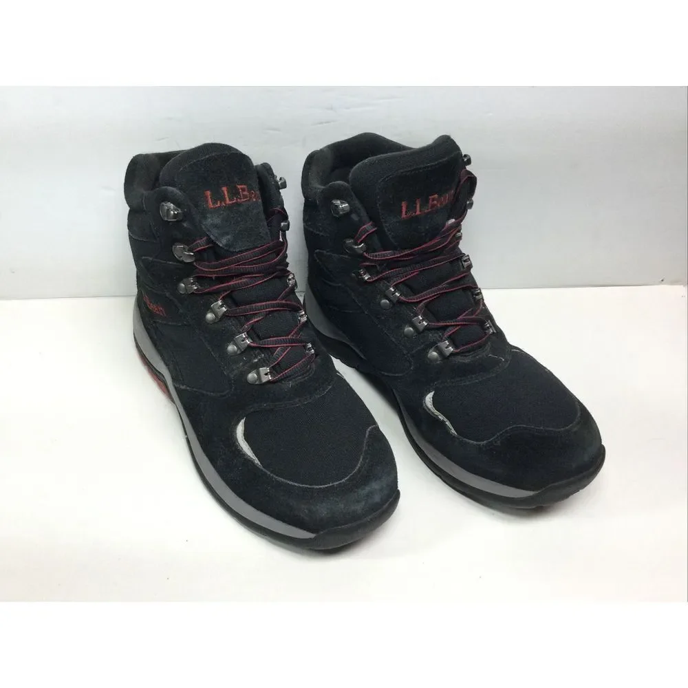 LL Bean Hiking Boots Black suede‎ Primaloft 200 05455 mens shoes size 8.5 W